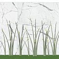 Grass Shaped Outdoor Lights With LED Illuminated Tips For Garden Lawn Decoration