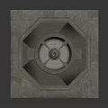 Classical Multi tiered Fountain With Circular Basin Square Pedestal Stone Slab Floor And Ornate Top