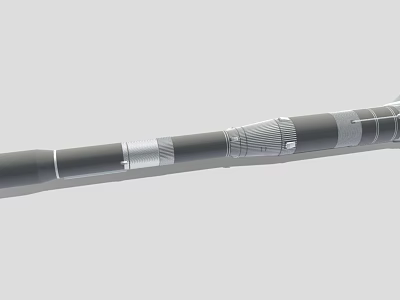 Black Silver Textured Cylindrical Mechanical Tool With Segmented Surface Design 3d model