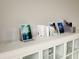 Acrylic bookshelf book stand books 3d model