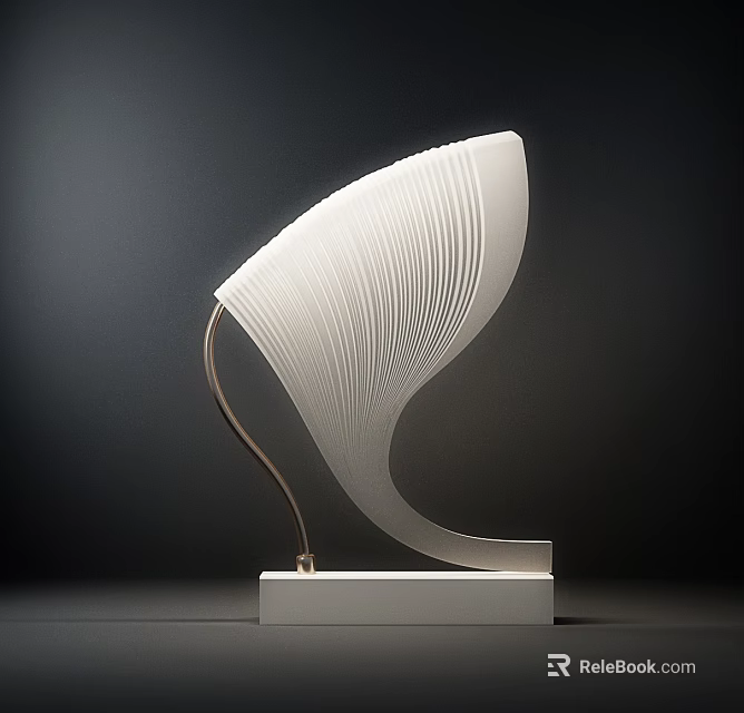Elegant Modern Floor Lamp With Textured White Shade Metal Stand And Square Base 3d model 