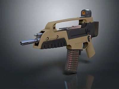 Modern Tactical Weapon With Brown Black Design Scope Grip And Magazine 3d model