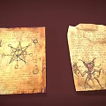 Vintage Occult Manuscripts With Mystical Symbols Demon Drawings And Star Sigils