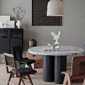 Middle Ancient Style Restaurant Dining Table and Chair Combination Dining Table Dining Sideboard Hallway Cabinet