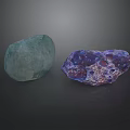 Natural Rockery Stones With Green And Purple Colors And Unique Natural Textures