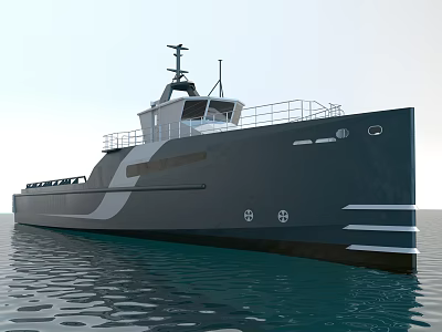 Modern Ship With Stylish Design Sailing On Calm Water Surface 3d model Modern Ship With Stylish Design Sailing On Calm Water Surface 3d model