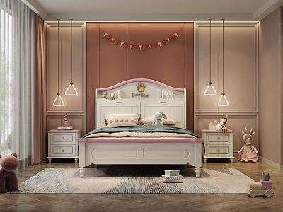 Jane Europe children's room children's room pink bedroom model