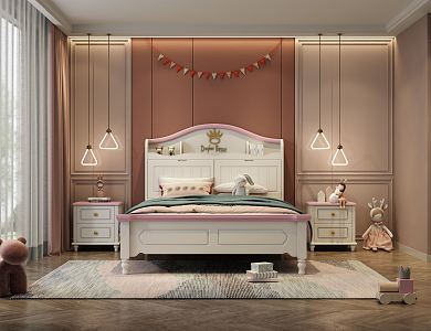 Jane Europe children's room children's room pink bedroom 3d model