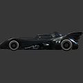 Futuristic Batmobile Style Car With Streamlined Dark Metallic Body And Wing Details