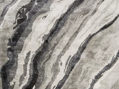 Black White Grey Square Rug With Flowing Wavy Pattern For Home Interior Decor 3d model