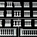 Elegant White Decorative Railing Collection With Multiple Baluster And Panel Styles 3d model