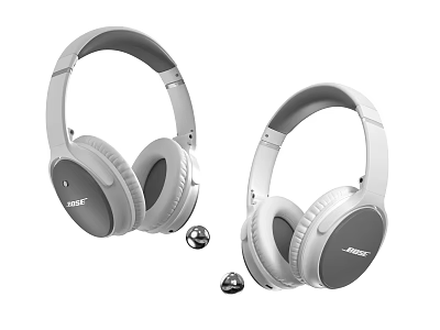 Bose Wireless Over Ear Headphones Two Color Options And Small Accessories 3d model