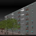 Modern Urban Road Infrastructure With Arched Bridge Vehicles Trees And Buildings