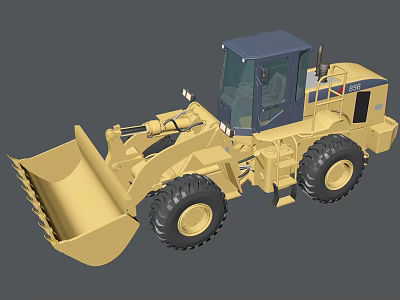 modern excavator loader 3d model