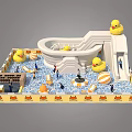 Indoor Play Equipment With Slide Yellow Duck Decorations And Ball Pit For Kids