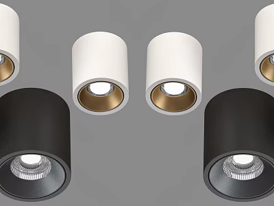 Modern Downlights And Spotlights With White Black Finish Gold Inner Ring For Home Interior 3d model