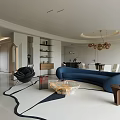Luxury Modern Open Living And Dining Room With Stylish Curved Sofas And Elegant Interior Design
