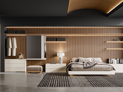 Italian Minimalist Bedroom 3d model