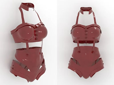 Leather Sexy Women's Buckle Sling Women's Clothing Nightclub Clothing 3d model