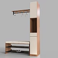 Modern Shoe Cabinet With Storage Bench Hanging Rod Drawers And Shoe Shelf