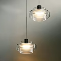 Modern Pendant Lights With Transparent Circular Design And Illuminated Shade