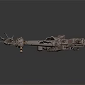 Industrial Mechanical Arm With Metallic Carved Details And Joint Components