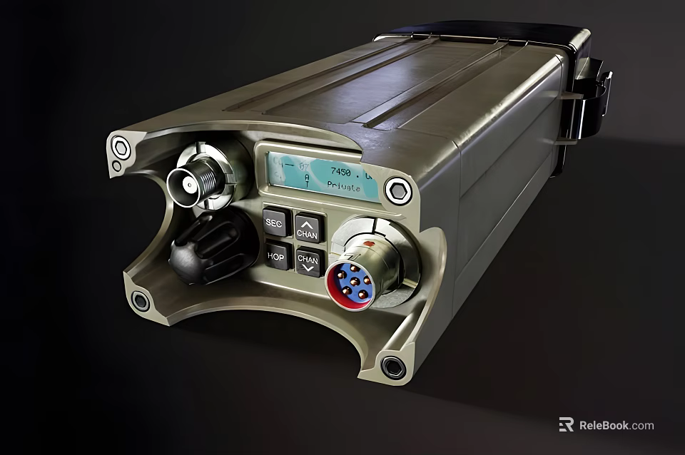Portable Industrial Equipment With Digital Display Control Panel Knobs Connectors And Metal Casing 3d model 