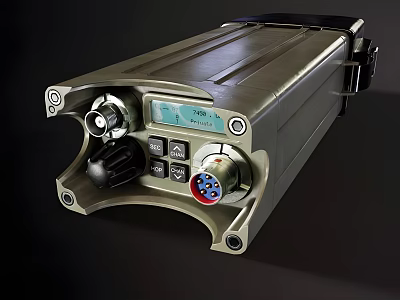 Portable Industrial Equipment With Digital Display Control Panel Knobs Connectors And Metal Casing 3d model