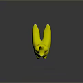 Cartoon Bird Character With Black Body Yellow Beak Yellow Feet And Large Eyes