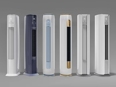 Modern Tower Air Conditioner Fans With Different Colors And Sleek Designs 3d model