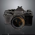 Vintage Minolta Electronic Camera With Classic Lens And Retro Metal Body