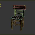 Rustic Wooden Dining Chair With Slat Back And Natural Wood Grain Design