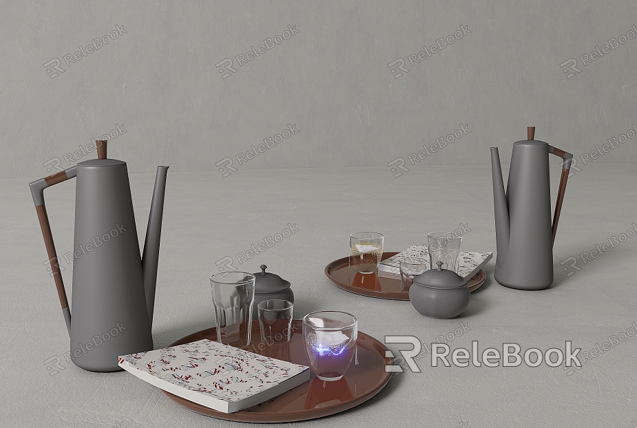 Modern tea set cup kettle model