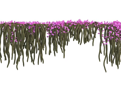 Hanging Green Vines With Purple Flowers For Decorative Garden Design 3d model