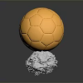 Shiny Golden Soccer Ball Shaped Decorative Equipment With Transparent Crystal Base