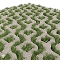 Modern lawn brick grass-planting brick 3d model