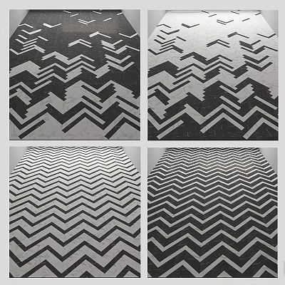 Black and White Zigzag Pattern Design Components for Modern Floor and Wall 3d model