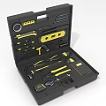 Black Portable Hardware Tool Kit With Yellow And Black Wrenches Hammers Pliers