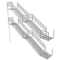 Modern Staircase Design With Railing Multiple Landings And Sleek Steps
