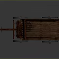 Old Style Wooden Cart With Spoked Wheels And Wooden Rail Platform