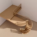 Minimalist Indoor Spiral Staircase Design With Wooden Handrail And Light Floor