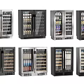 Various Styles Wine Coolers With Glass Doors Stainless Steel Black Finish For Wine Bottle Storage