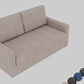 Modern Sectional Sofa in Beige Blue Grey with Comfortable Fabric Upholstered Design 3d model