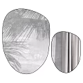 Irregular Decorative Mirrors With Leaf Shadow And Striped Design For Wall Decor 3d model