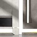 Modern Gray Fireplace Interior Designs With Sleek Lines And Styles 3d model