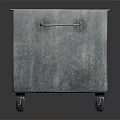 Square Industrial Metal Storage Container With Four Wheels And Handles 3d model