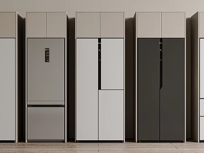 Sleek Modern Refrigerators and Freezers With Various Designs and Contemporary Colors 3d model