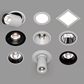Modern Downlights And Spotlights With Recessed Design Various Shapes White Black Trim And Ceiling Mount