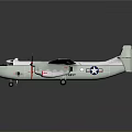 Military Aircraft Model With Long Wing Twin Engine And US Military Logo