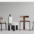 Stylish Modern Dining Chairs With Various Designs And Minimalist Styles 3d model
